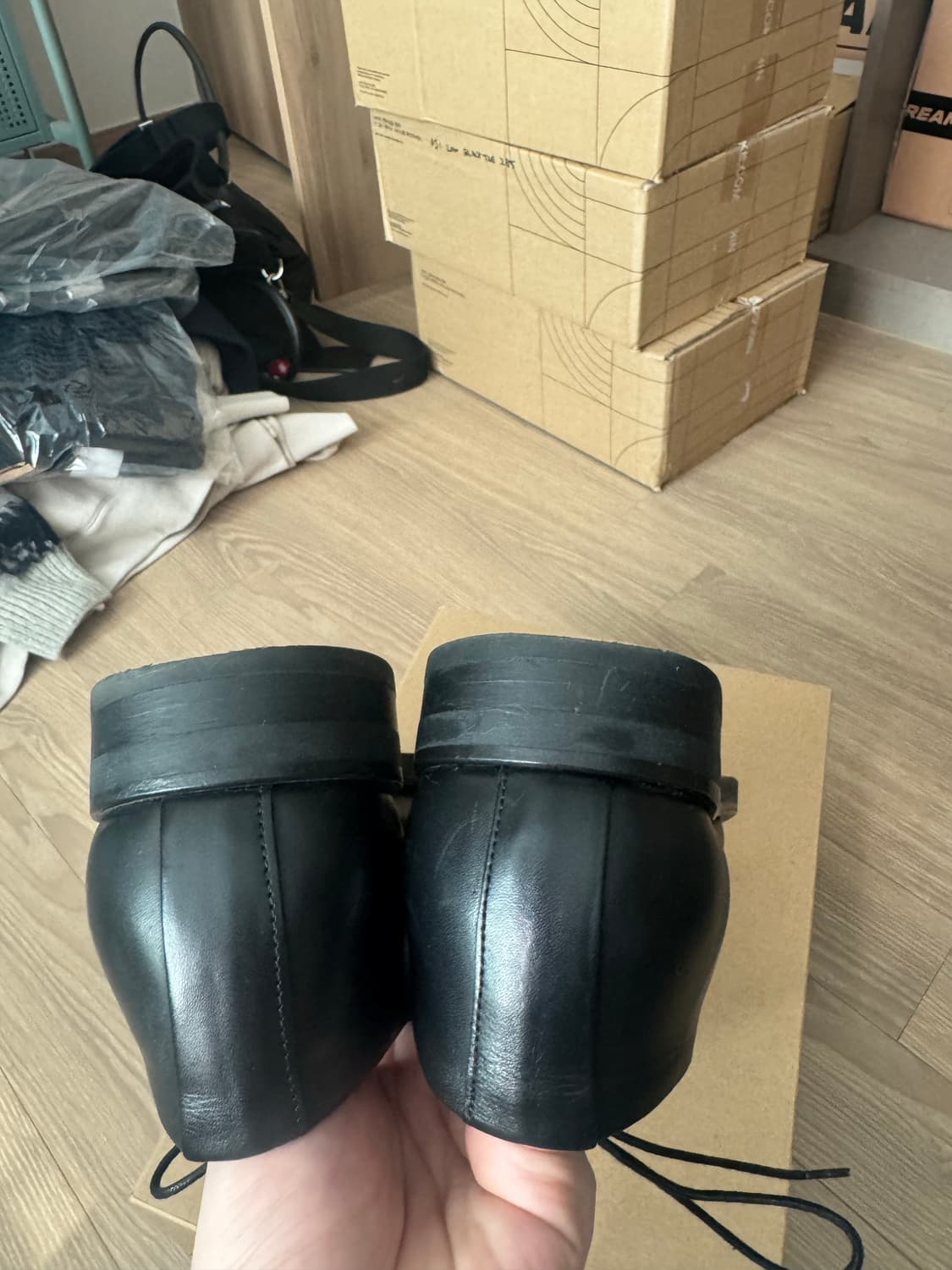 [44] COS 코스  스퀘어토 더비 슈즈 블랙 290 상품이미지5