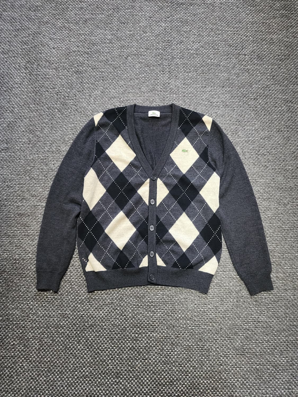 라코스테 아가일 패턴 가디건 상품이미지1