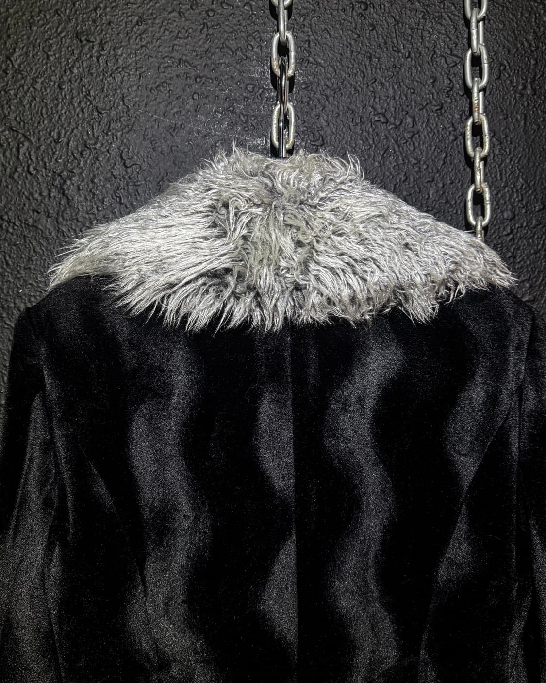 L.R – Black Velour Fur Collar Coat 상품이미지7