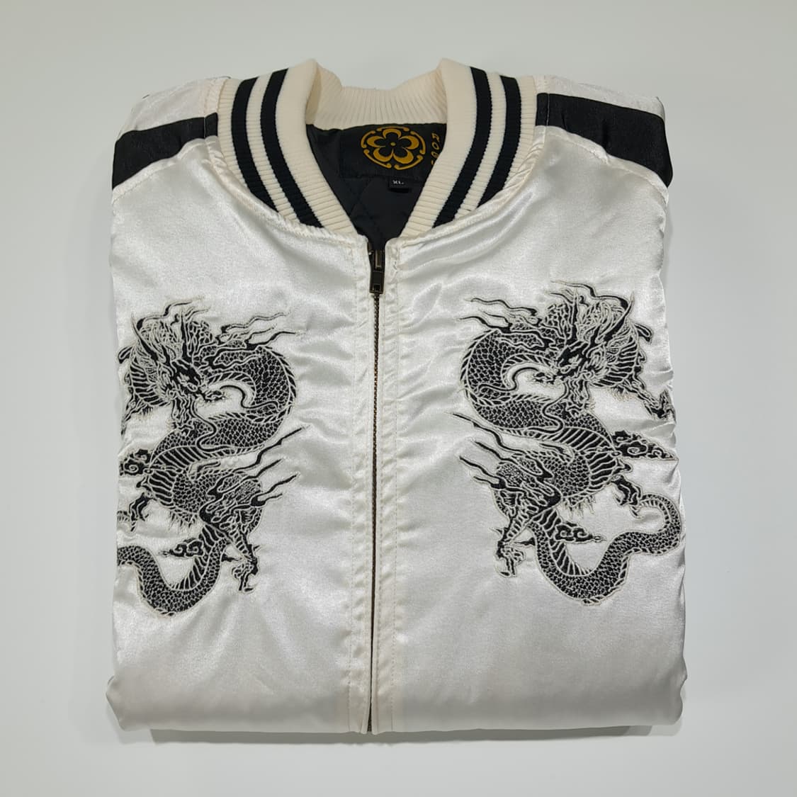 CL881 [새상품] XL 로그 00s 새틴 백룡 스카잔 자켓 점퍼 상품이미지6