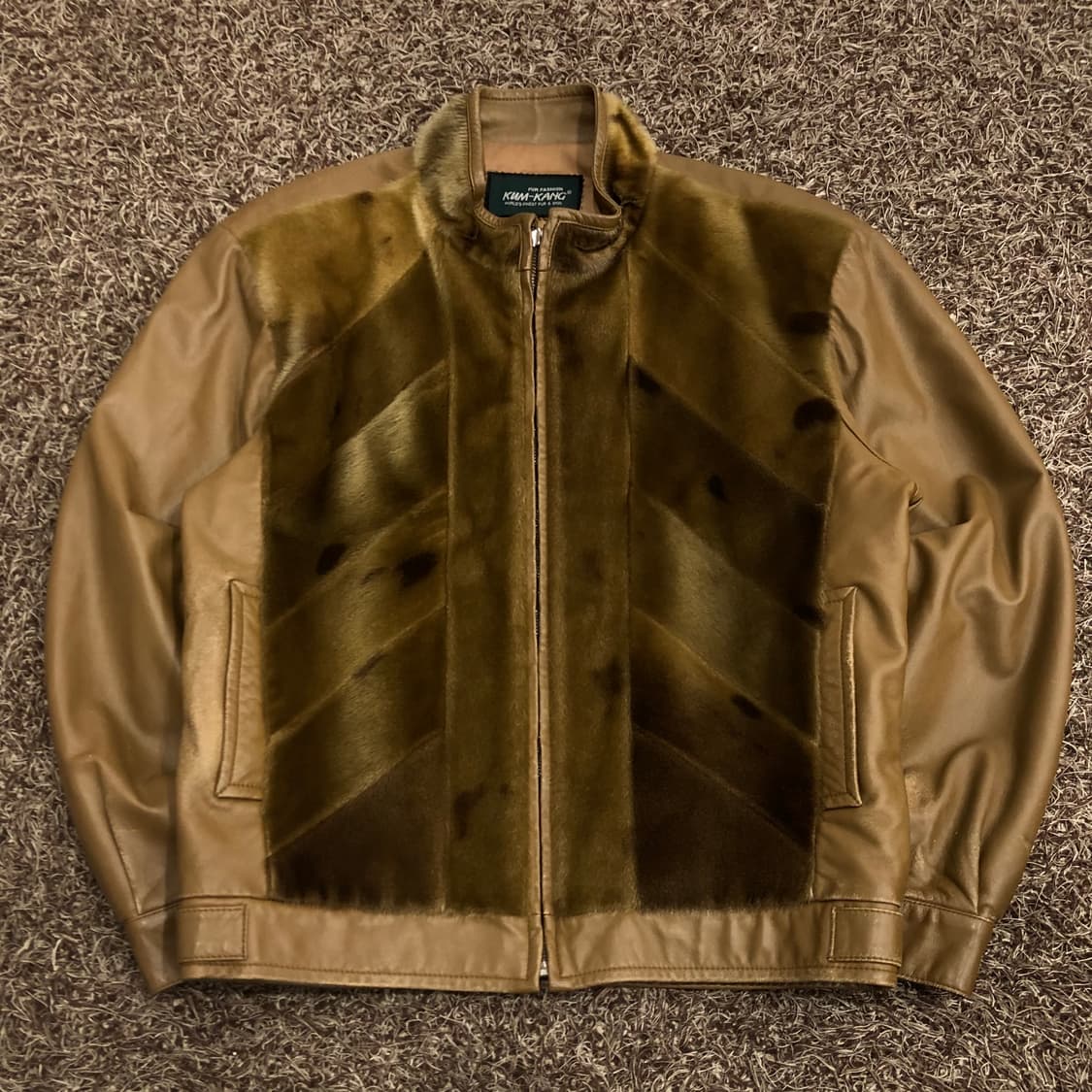 금강 양가죽 퍼 도킹 레더 가죽 자켓 상품이미지1