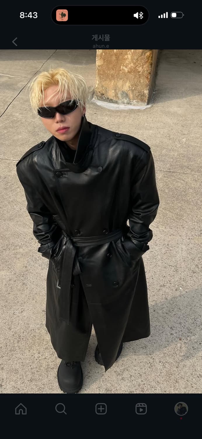 인스턴트펑크 리얼레더 트렌치코트 상품이미지3