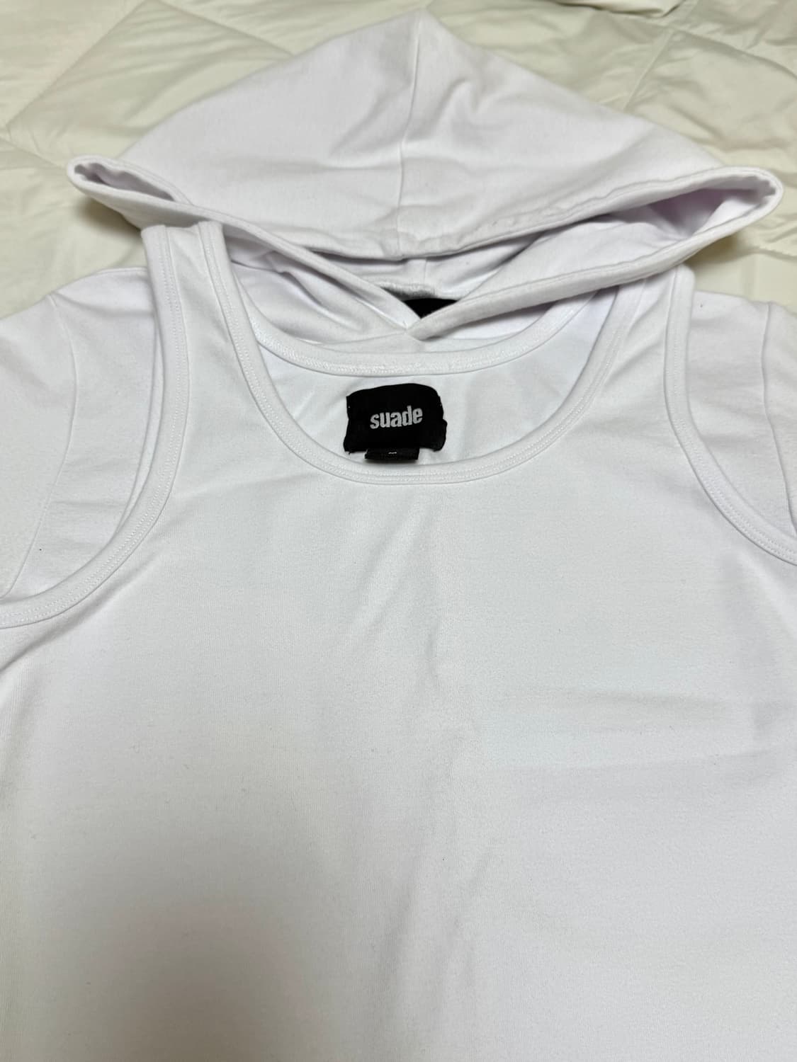 스웨이드 레이어드 후디 M 상품이미지1