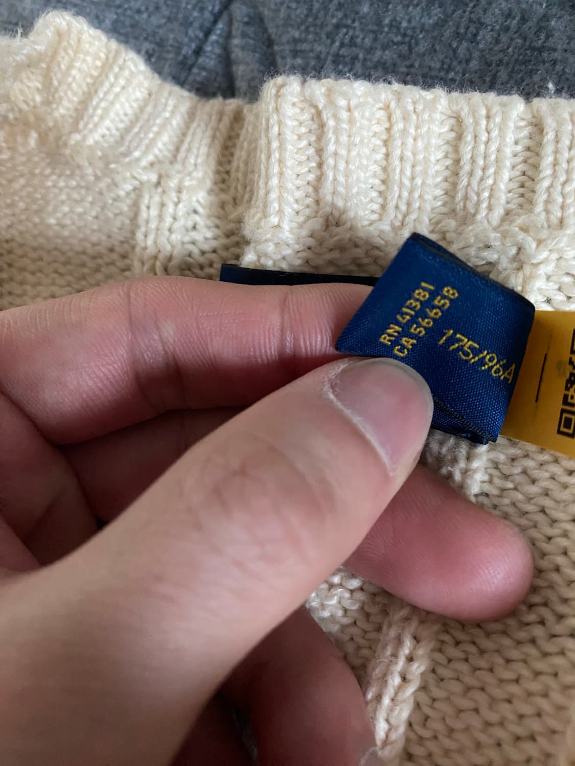 폴로 랄프로렌 케이블 니트 아이보리 M 상품이미지4