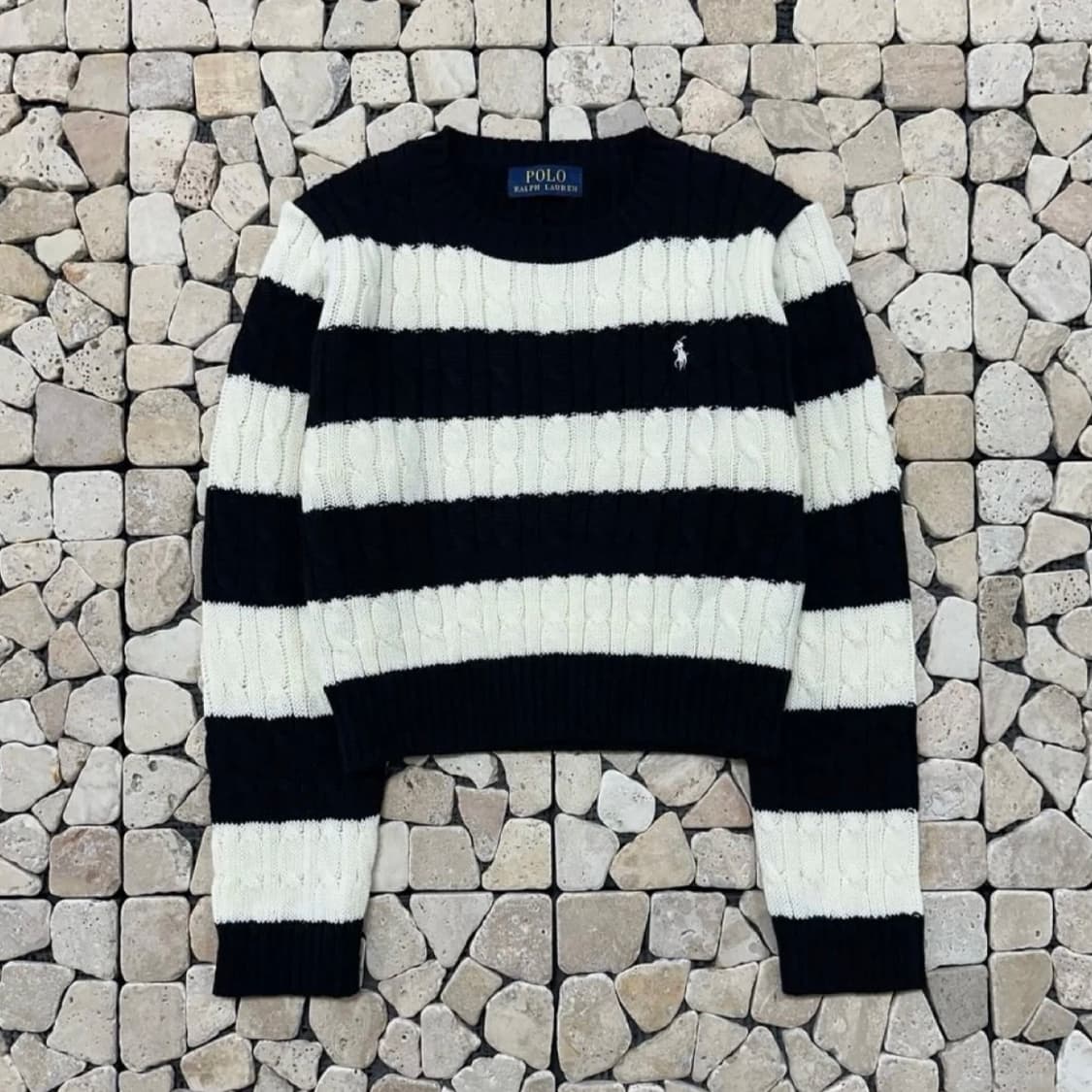 폴로 랄프로렌 스트라이프 단가라 크롭 니트 상품이미지2