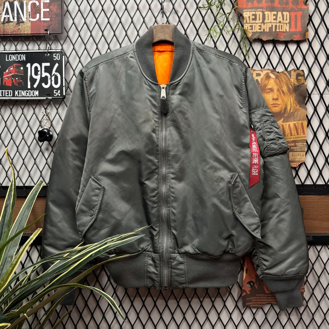 알파인더스트리 MA-1 밀리터리 항공 점퍼 사이드 포켓 포인트 건메탈 상품이미지1