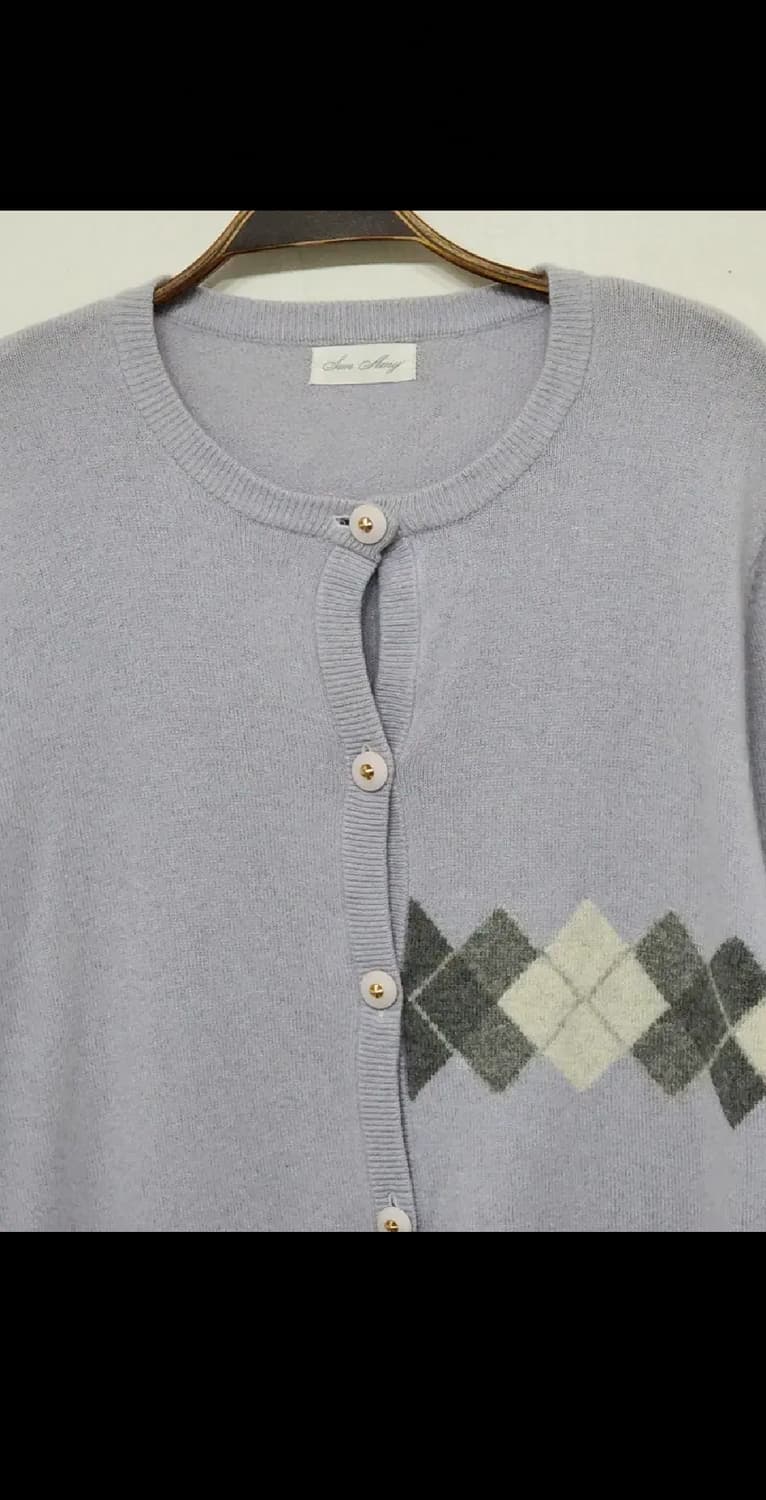 (L) 캐시미어 가디건 아가일 라운드 해외판  상품이미지2