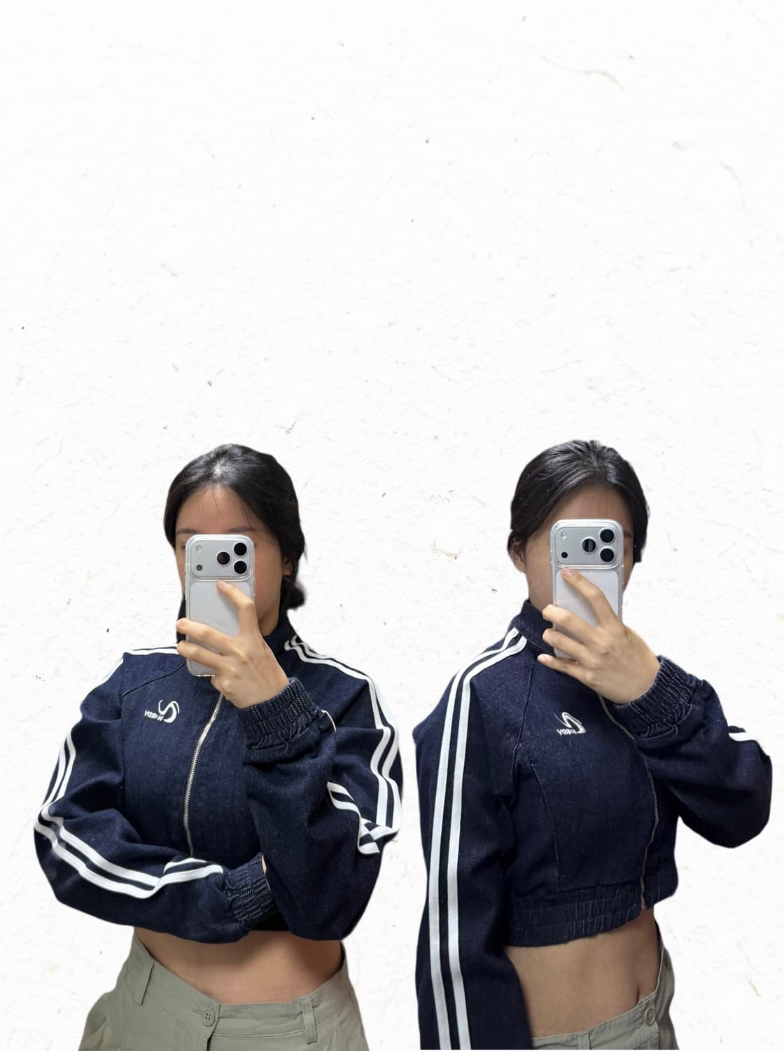 널디 데님 트랙 크롭 집업 상품이미지2