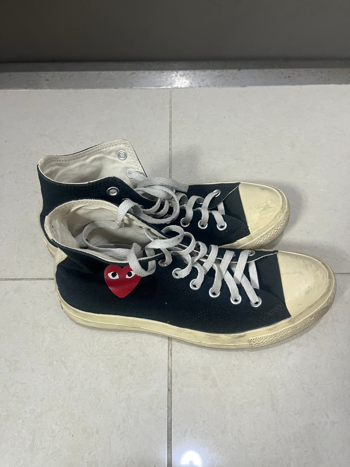 컨버스 꼼데 블랙 하이 스니커즈 상품이미지4