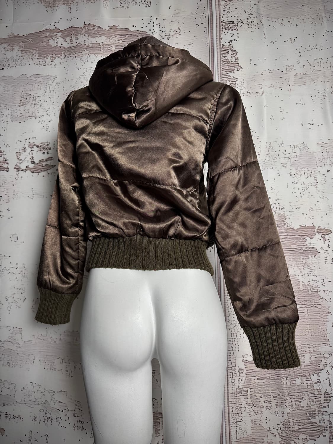 Brown Satin Padded Jacket 상품이미지3