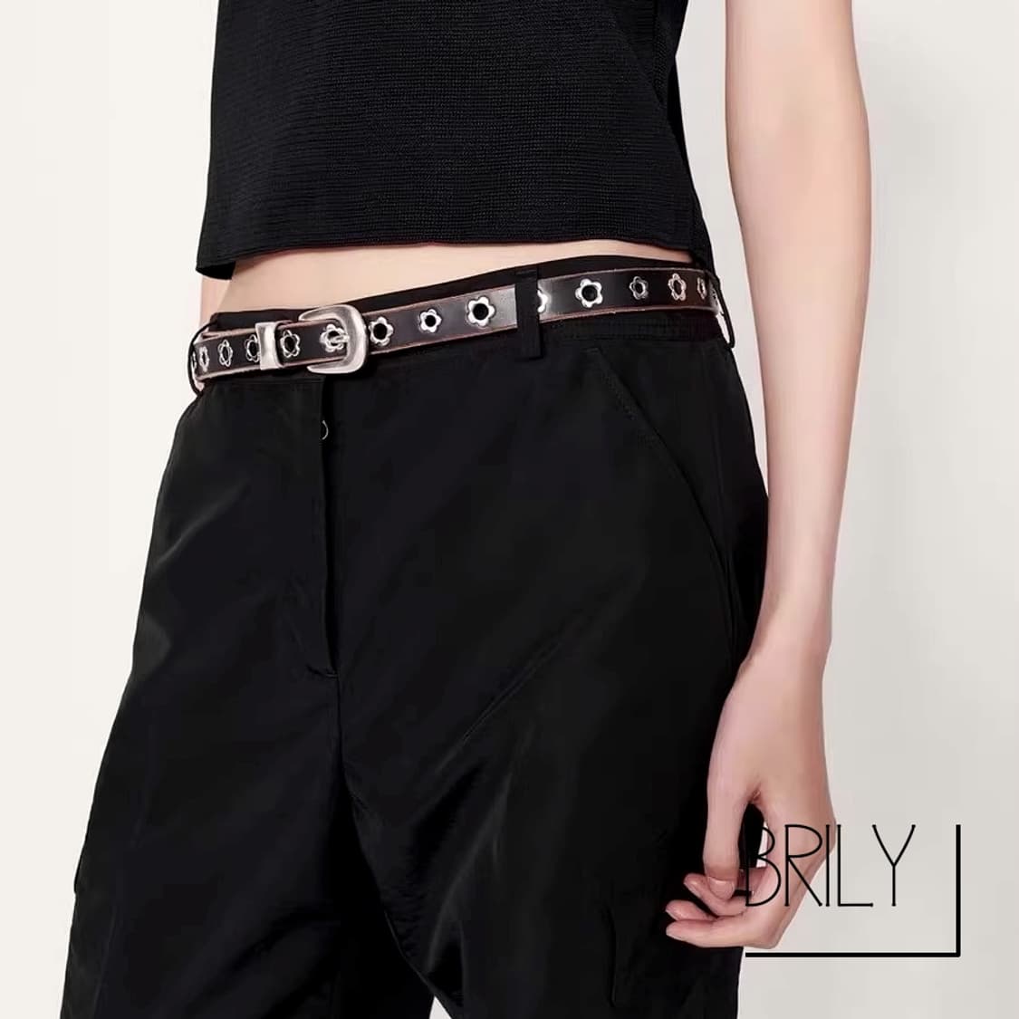 [UNISEX] ANN 플라워 아일렛 이태리 소가죽 웨스턴 벨트 상품이미지2