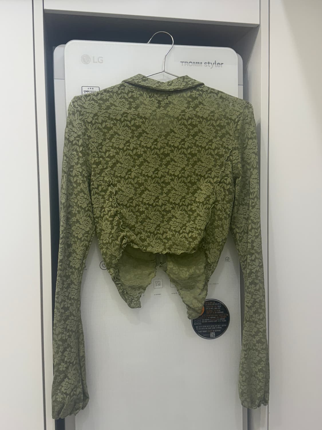 expired girl chloe lace blouse olive M 상품이미지4