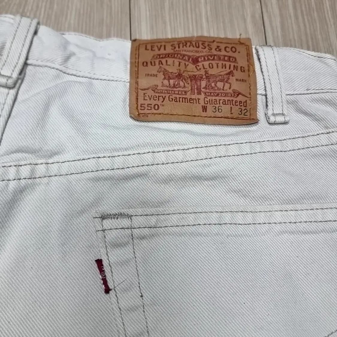 미제 usa 80s 리바이스550 아이보리 데님(34) 상품이미지7