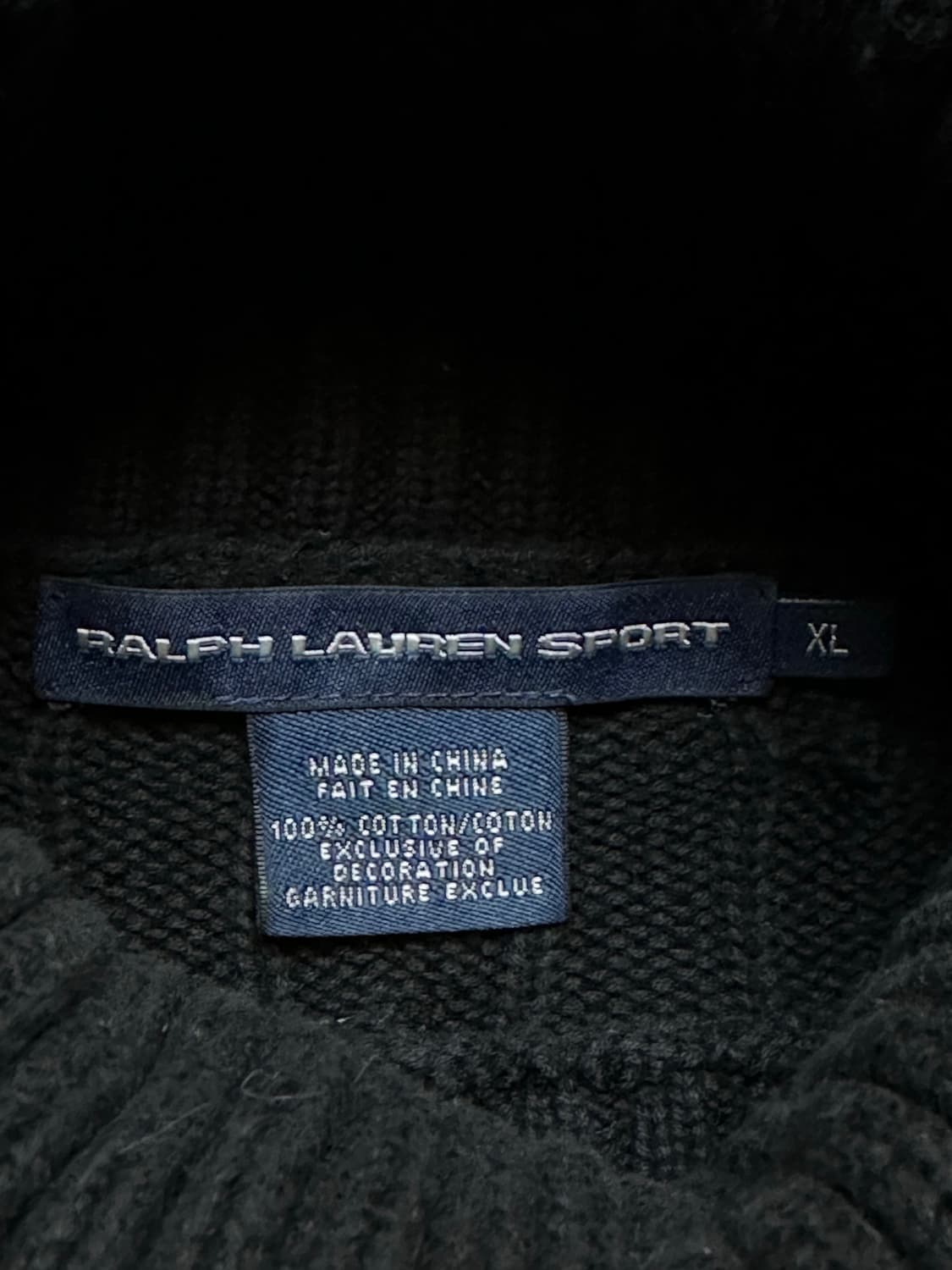 폴로 랄프로렌 스포츠 블랙 꽈배기 터틀넥 니트 XL 상품이미지3