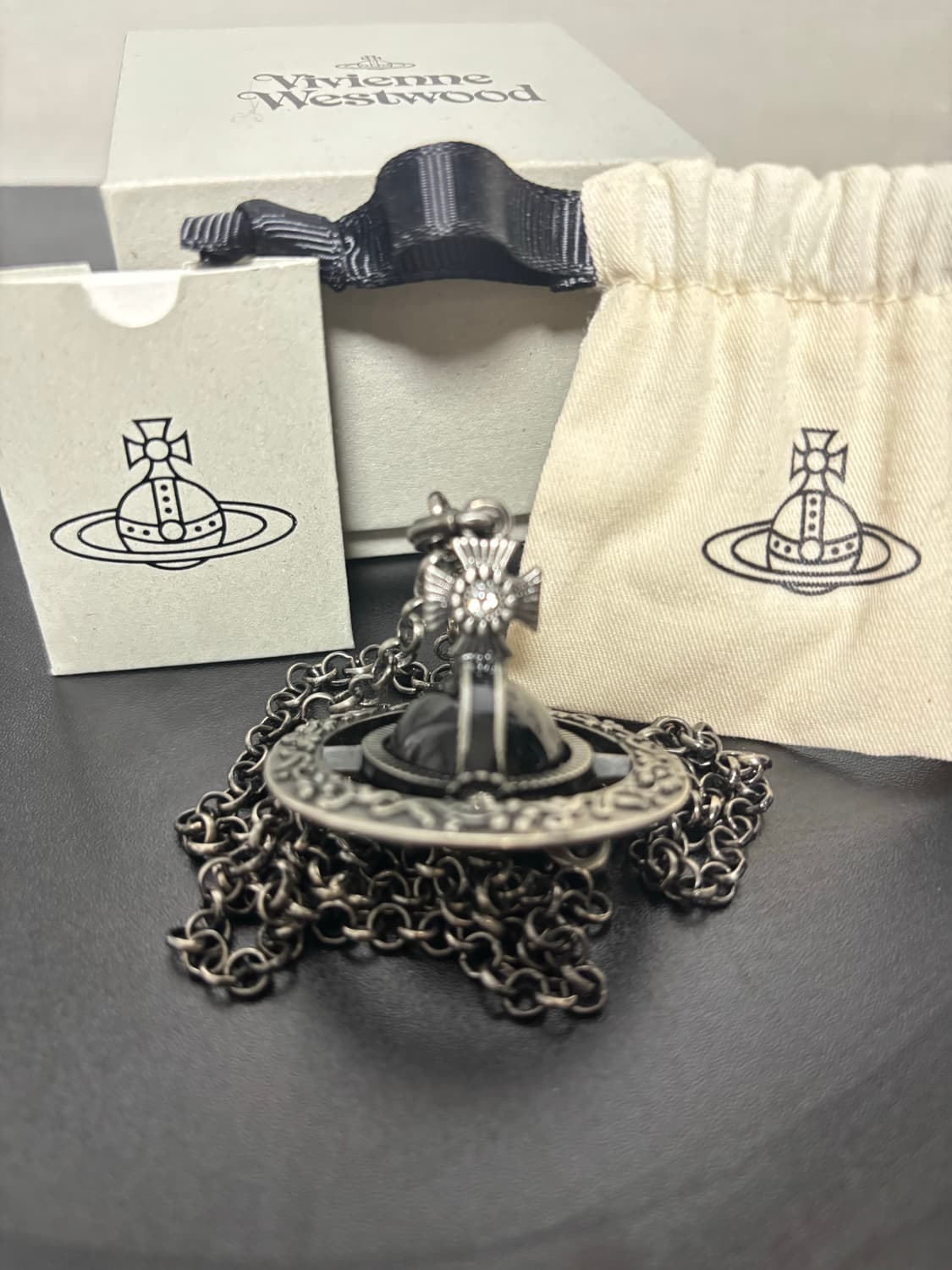 Vivienne Westwood ORB 실버 목걸이 / 풀구성 상품이미지3