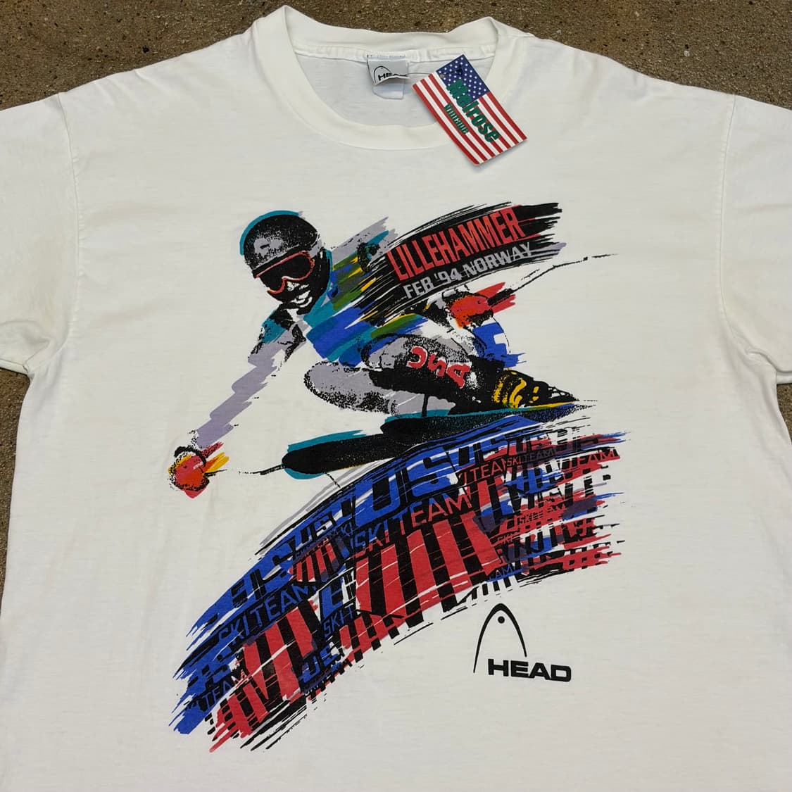 90s Made in USA 미국 빈티지 헤드 스키 싱글스티치 반팔티 상품이미지3