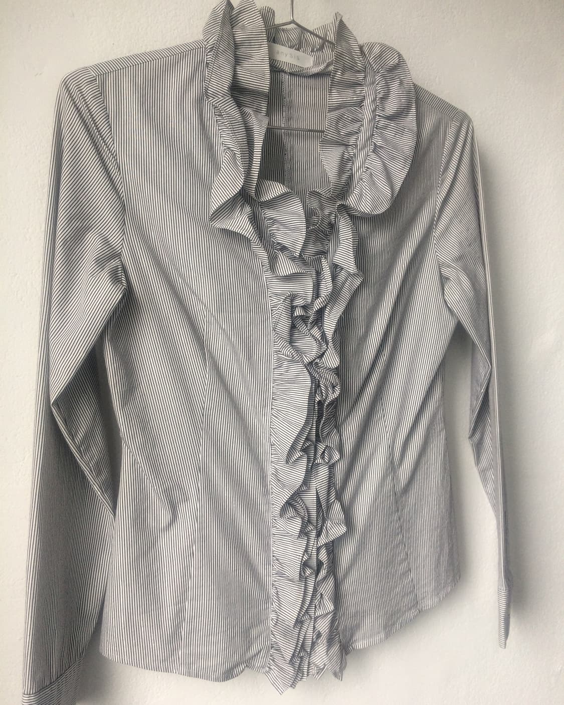 Ruffle stripe pattern shirt 상품이미지4