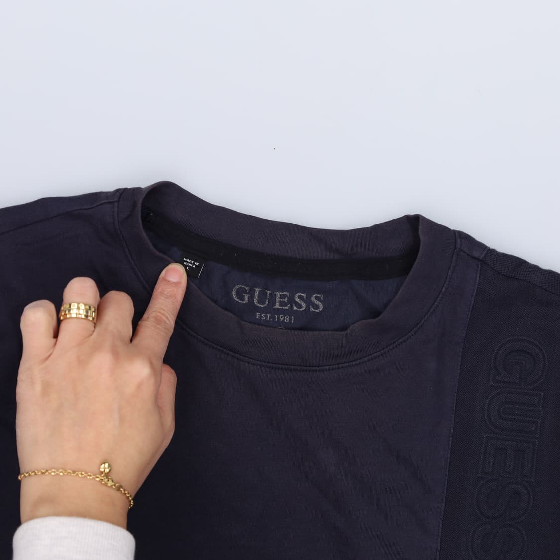 L 게스 배색 반팔티 0320H1 상품이미지3