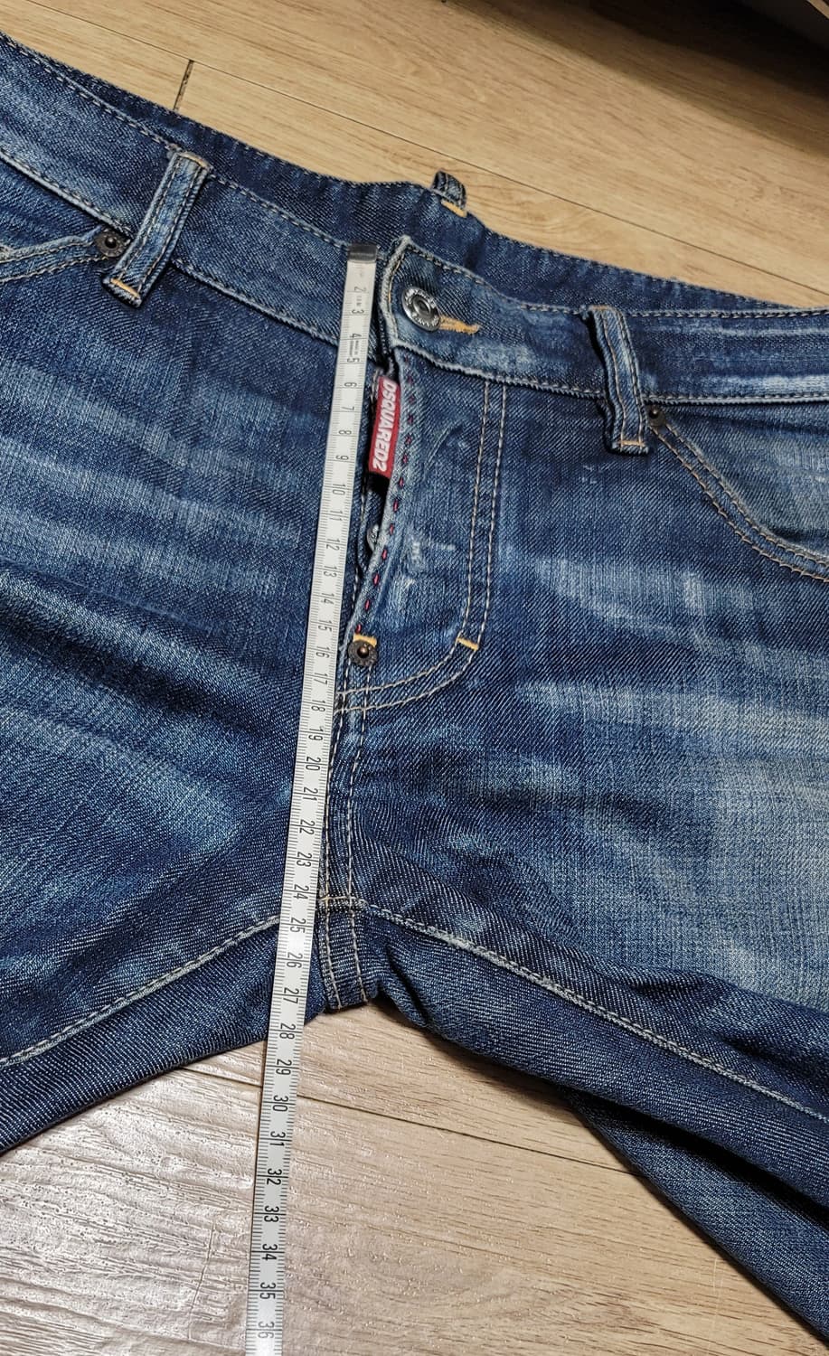 디스퀘어드2 루키11 레드지퍼 부블레핏 데님 청바지 EU 46 상품이미지5