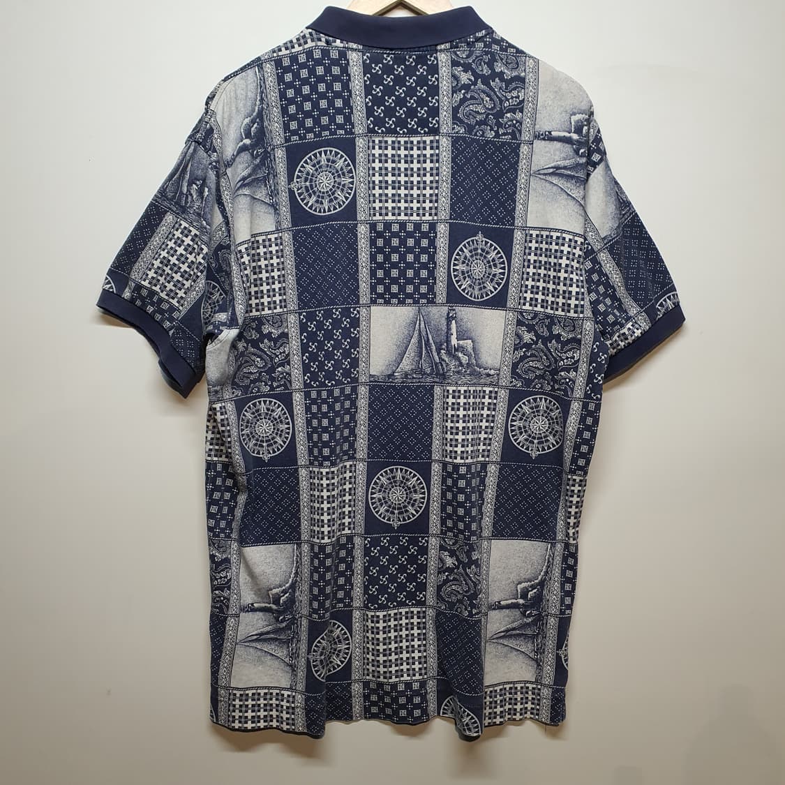 노티카 네이비 패턴 반팔 폴로티 상품이미지2