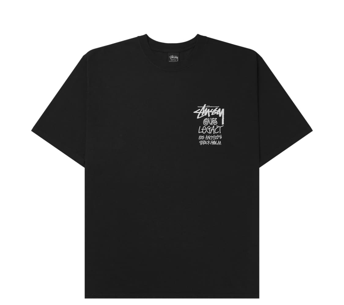 L 스투시 x 아워레가시 서프맨 피그먼트 다이드 티셔츠 블랙 상품이미지2