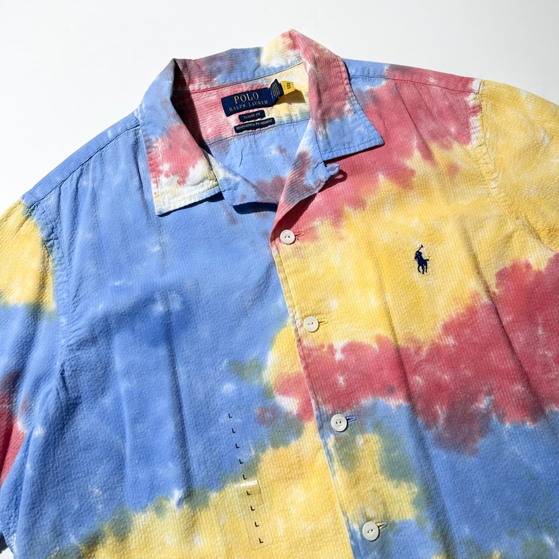 (새상품) 23ss 폴로 랄프로렌 멀티 타이다이 시어서커 반팔 셔츠 상품이미지5