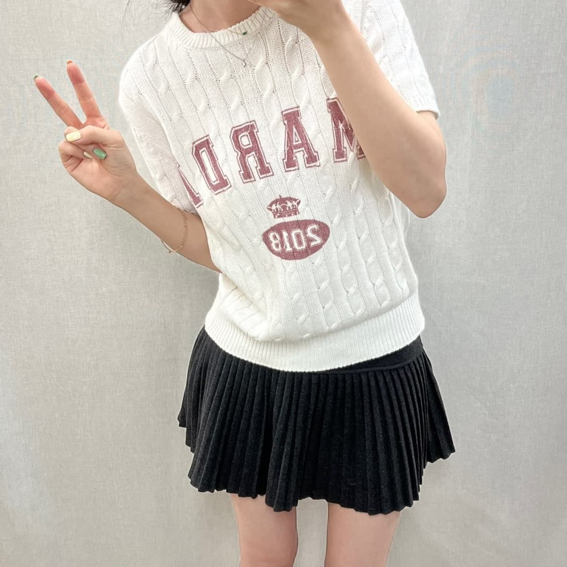 마르디 메크르디 꽈배기 반팔 니트/#3557 상품이미지2