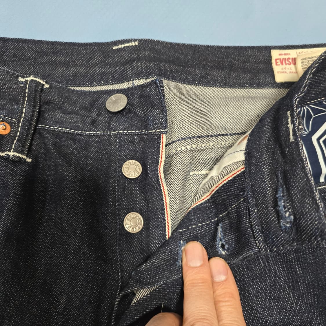 Evisu Kuro 프린팅 자수 데님 33x34 상품이미지4