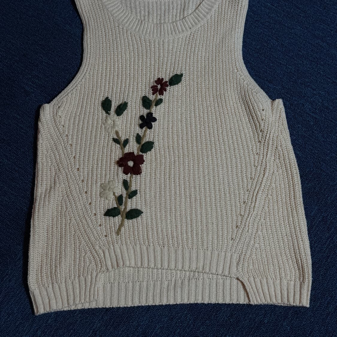 빈티지 모리걸 자수 니트조끼 상품이미지3