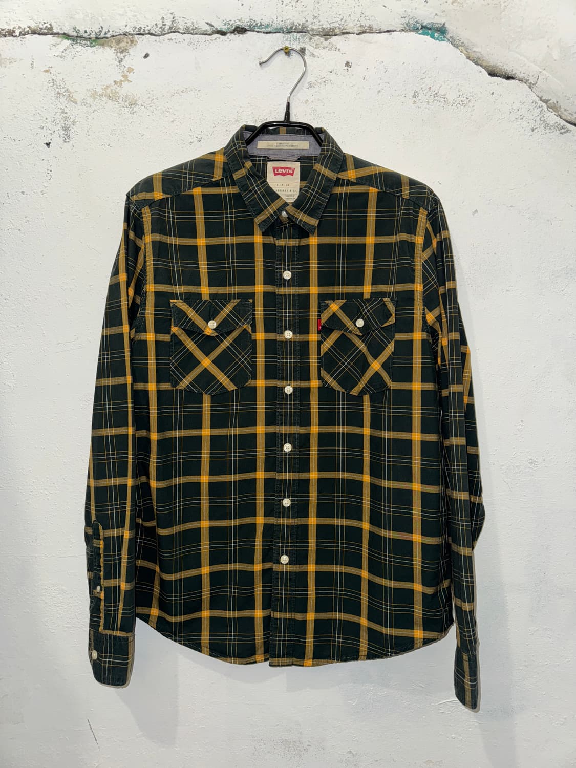 LEVIS 리바이스 카키 체크 셔츠(S) 상품이미지2