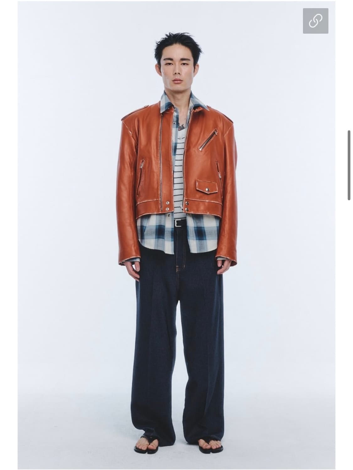 노이스  바이커 램스킨 레더 자켓 브라운 L size 상품이미지1