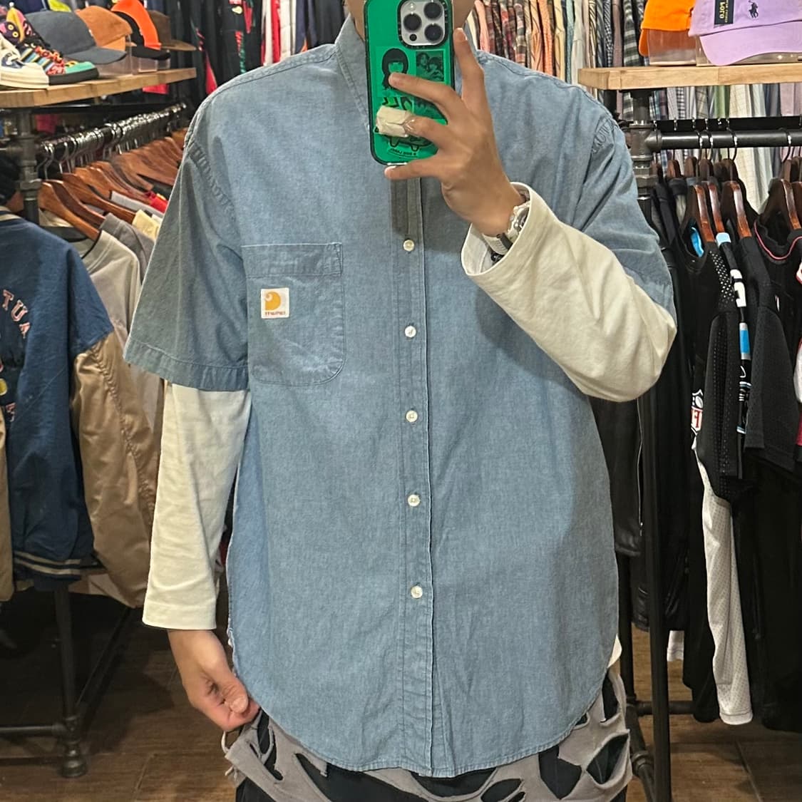 [HI] 칼하트 데님 반팔셔츠 상품이미지1