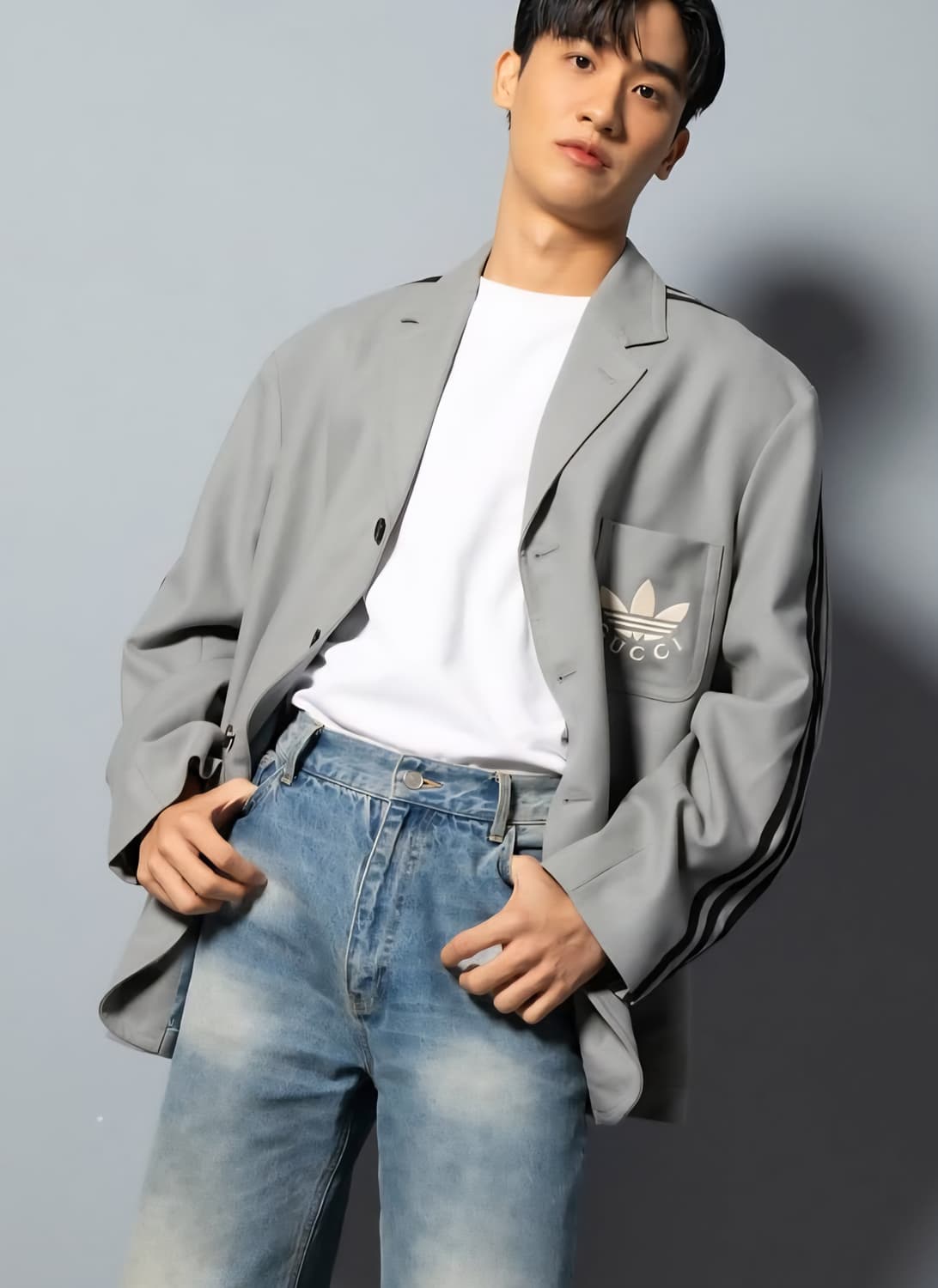 구찌 x 아디다스 테일러드 사이드 삼선 블레이저 자켓 상품이미지1