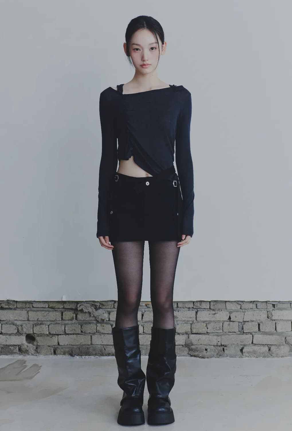 SHADOW HOODIE TOP charcoal 상품이미지1