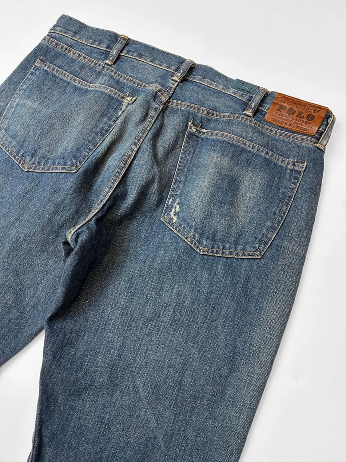 폴로 랄프로렌 가죽 패치드 페이딩 데님 팬츠 PN5404 상품이미지7