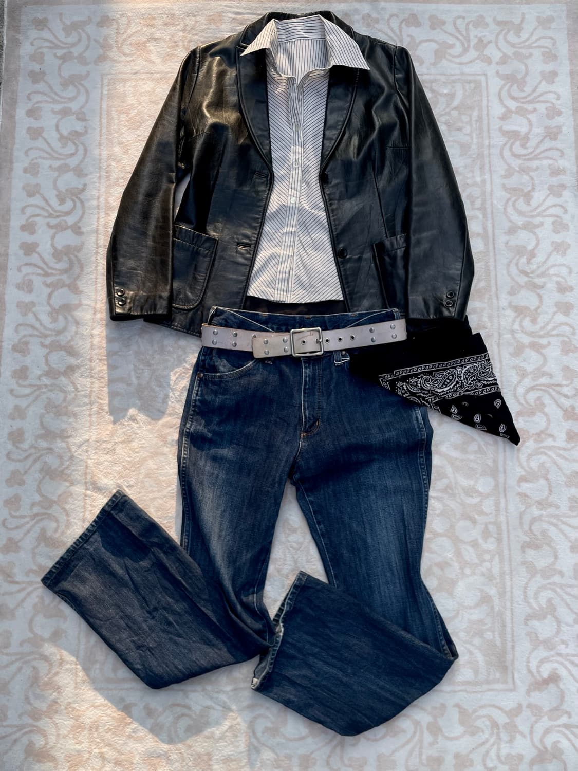 Y2K Slim Stripe Short Sleeve Shirt  상품이미지4