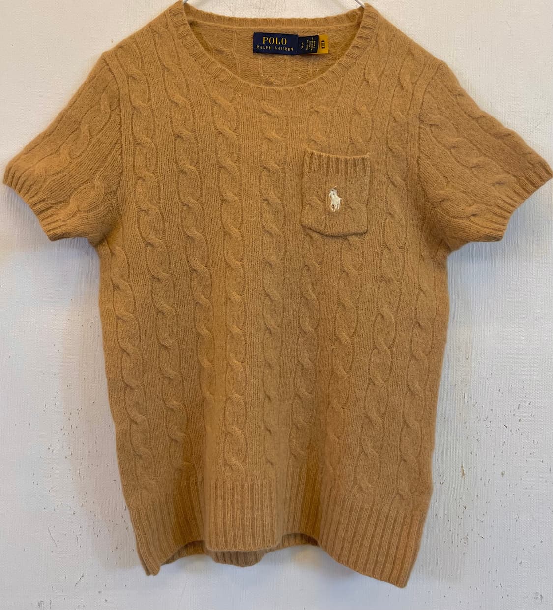 정품 폴로랄프로렌 울캐시미어 니트:) 폴로반팔니트 베이지S 상품이미지5
