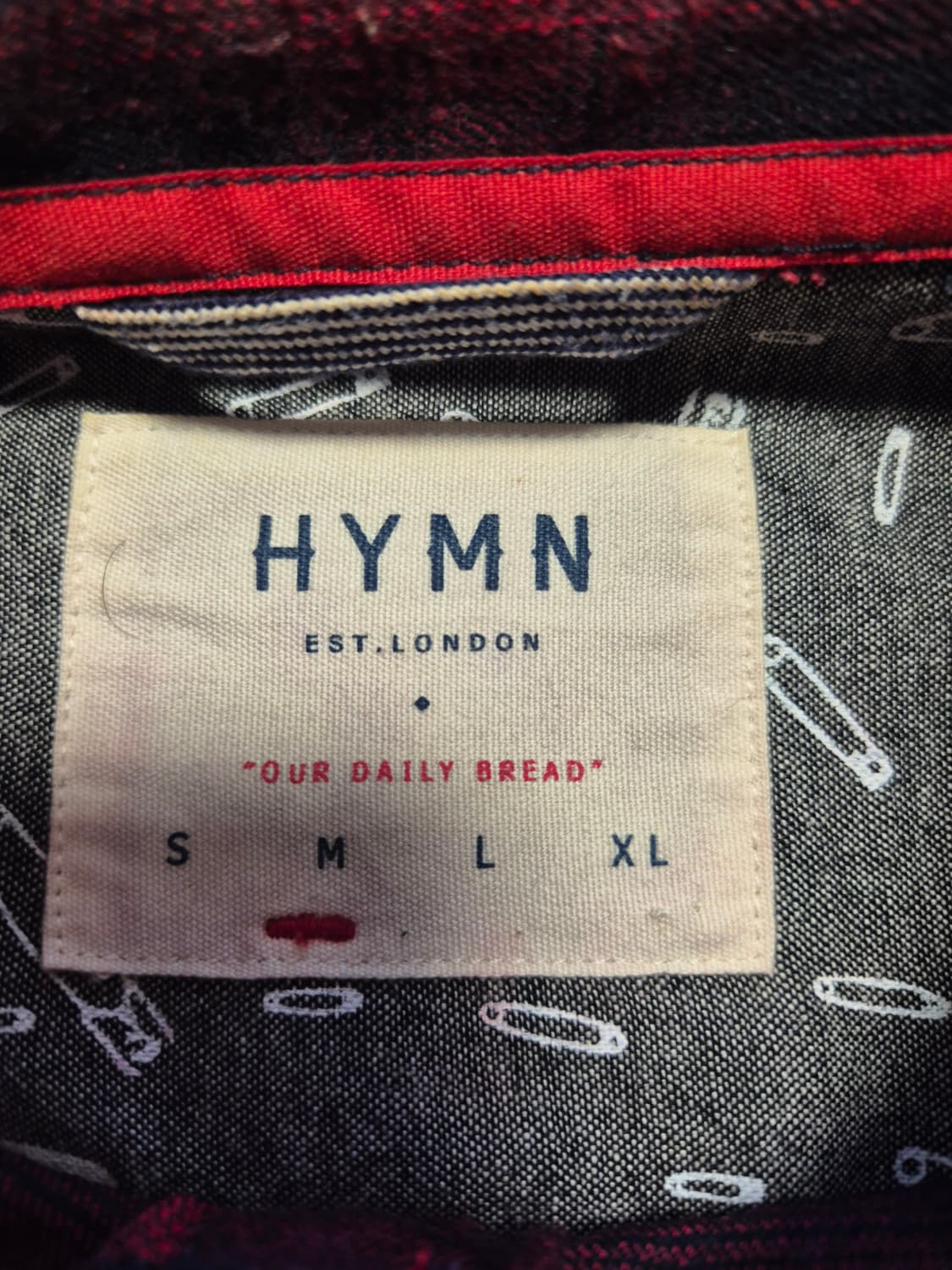 [M] HYMN 레드/블랙 체크셔츠 상품이미지2