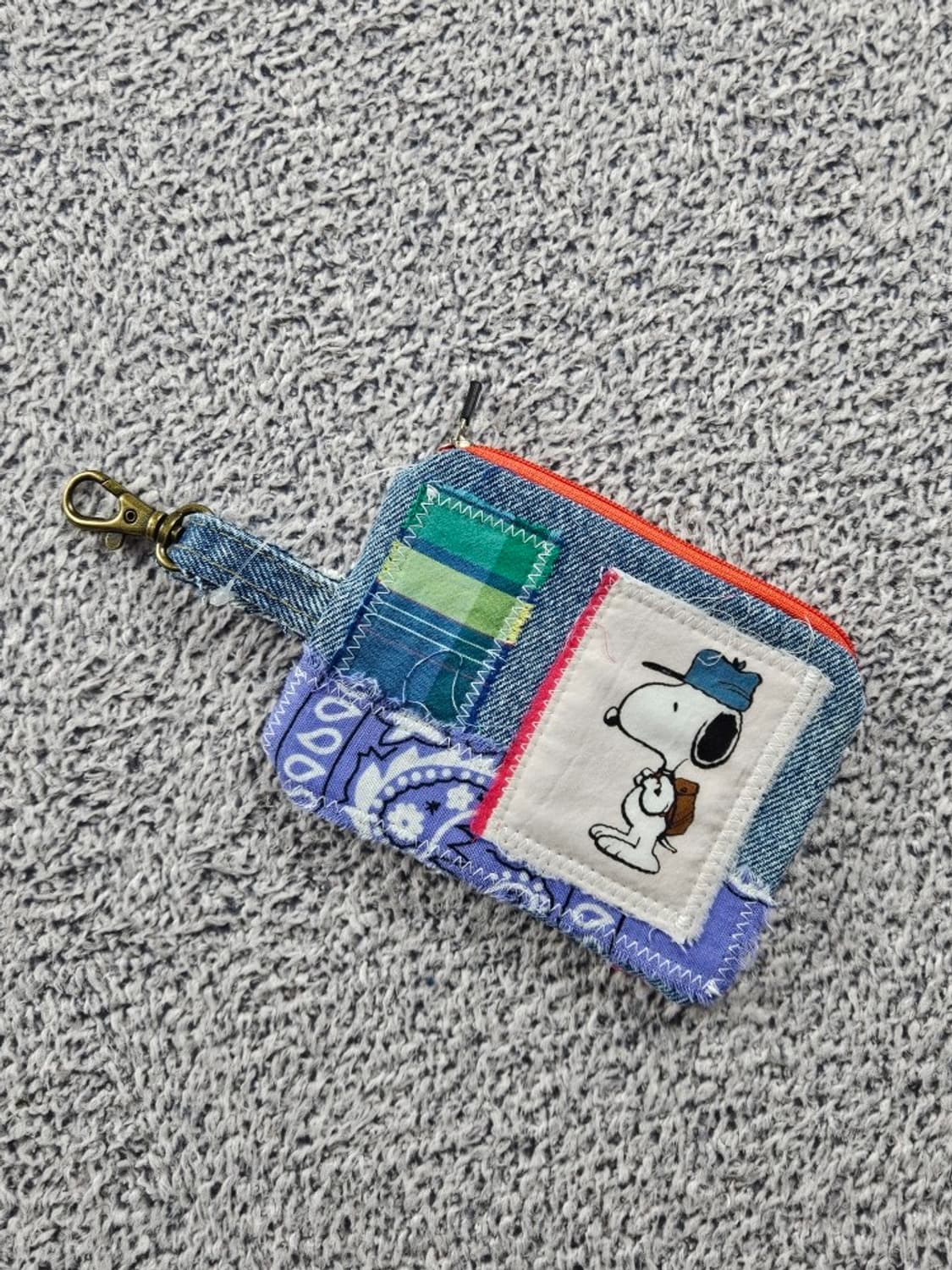 핸드메이드 리워크 커스텀 패치드 키링 월렛 ( 13X10 )/ 10727 상품이미지1