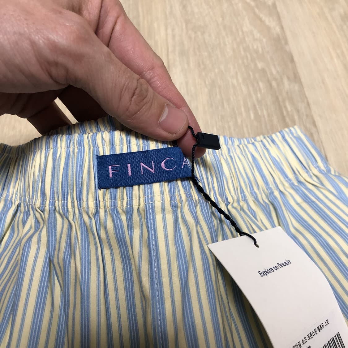 (우먼스 S) 새상품 핀카 FINCA 원 마일 숏쇼츠 코튼 스트라이프 상품이미지5