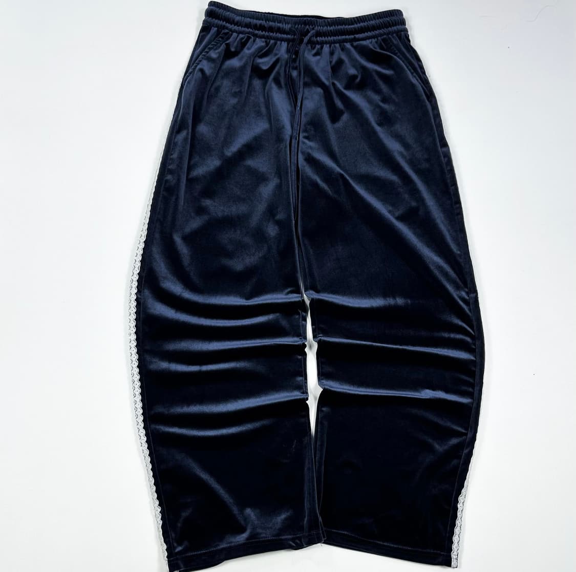 VTG 빈티지 벨벳 와이드 네이비 츄리닝바지 (L 여성추천) 상품이미지3