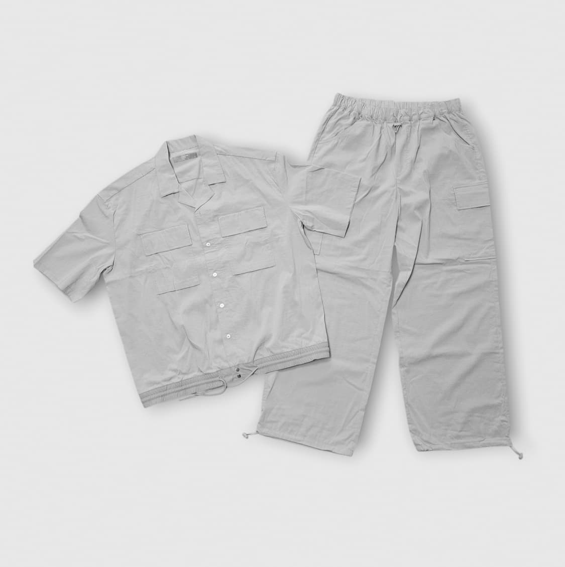 예약.. XL 105 84) 에잇세컨즈 여름 셋업 나일론 바지 반팔 셔츠 상품이미지1