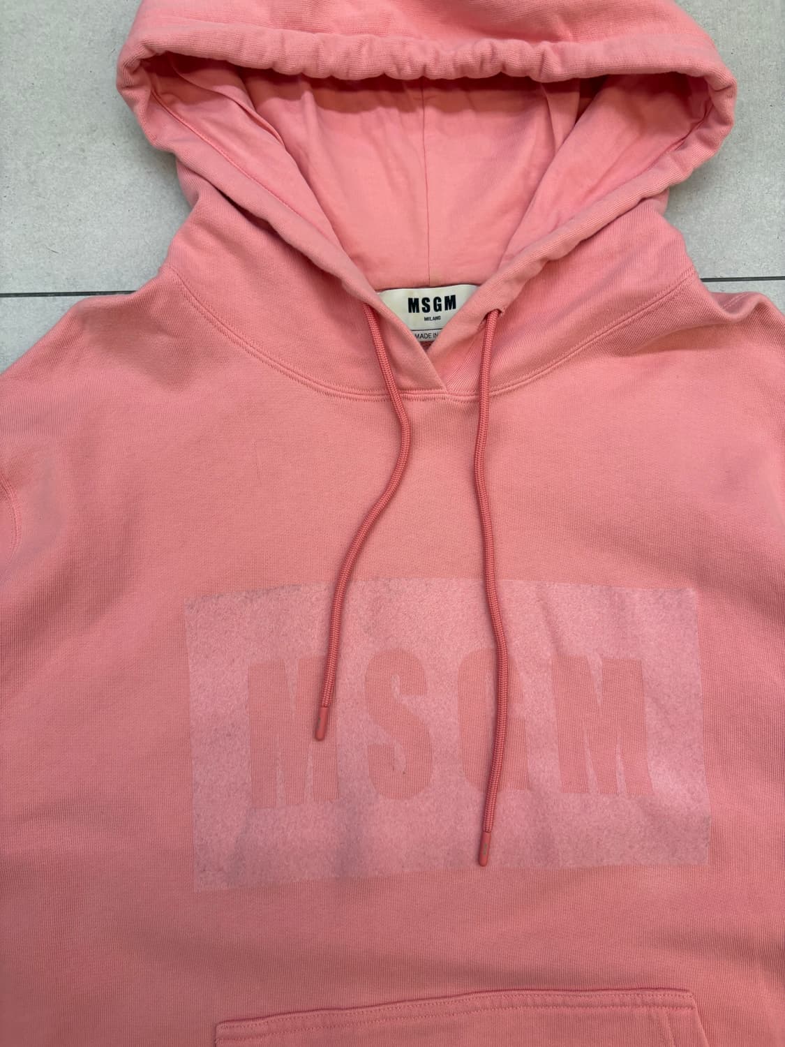 MSGM 로고 핑크색 후드티 상품이미지4