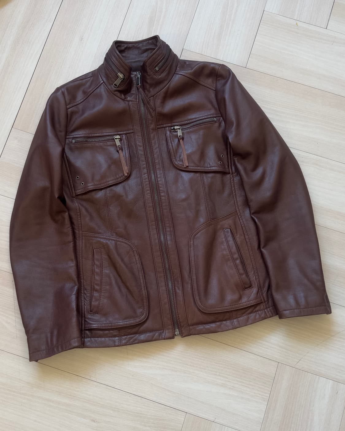 [ANDREW MARC] leather jacket (brick) 상품이미지1