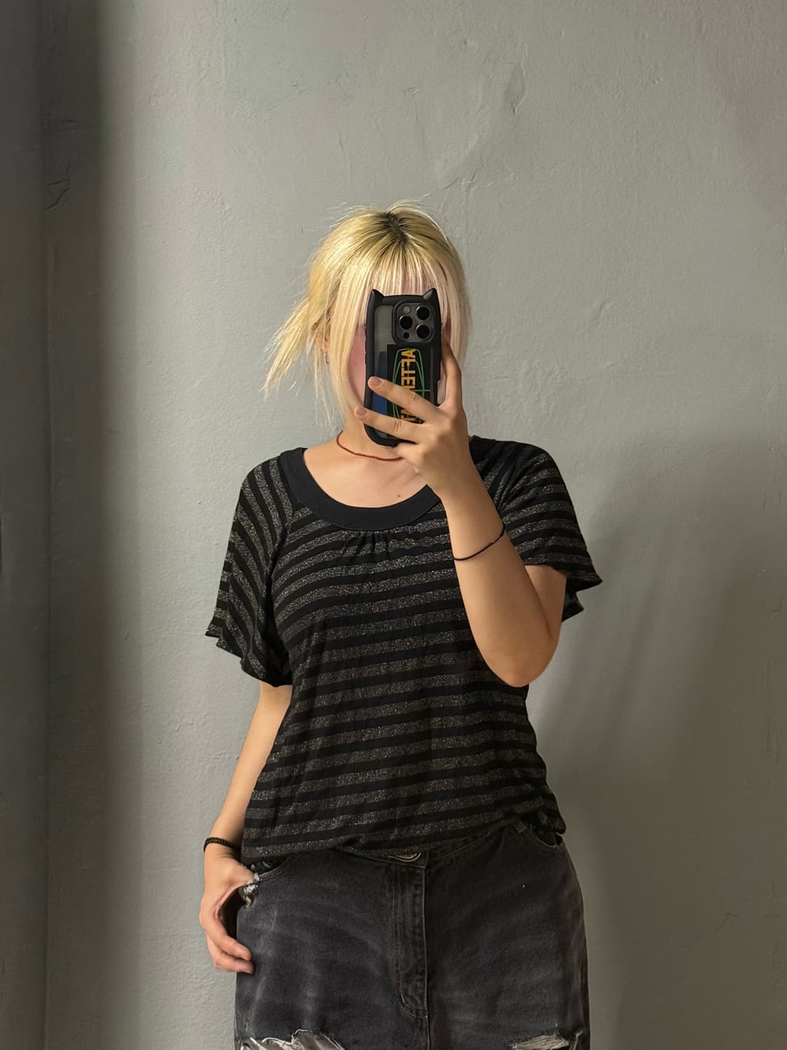 glitter stripe pattern top 상품이미지1
