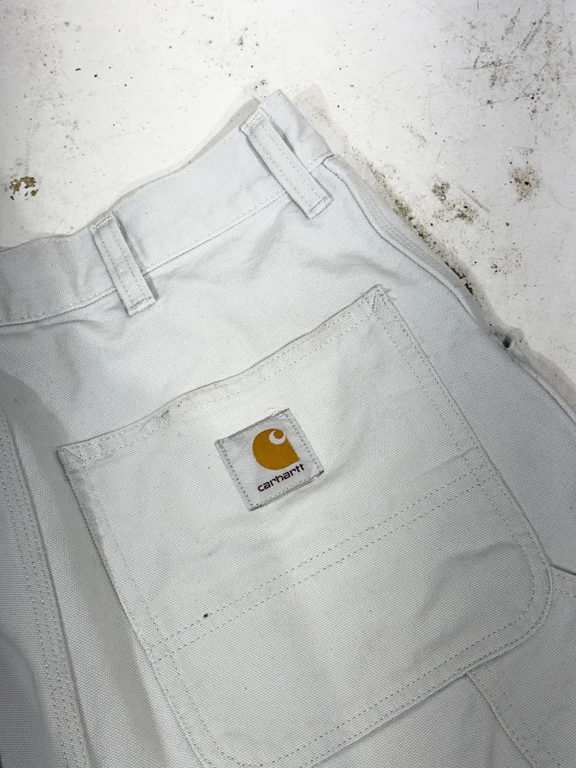 칼하트 화이트 싱글니 와이드 워크 팬츠 카펜터 데님 바지  상품이미지6