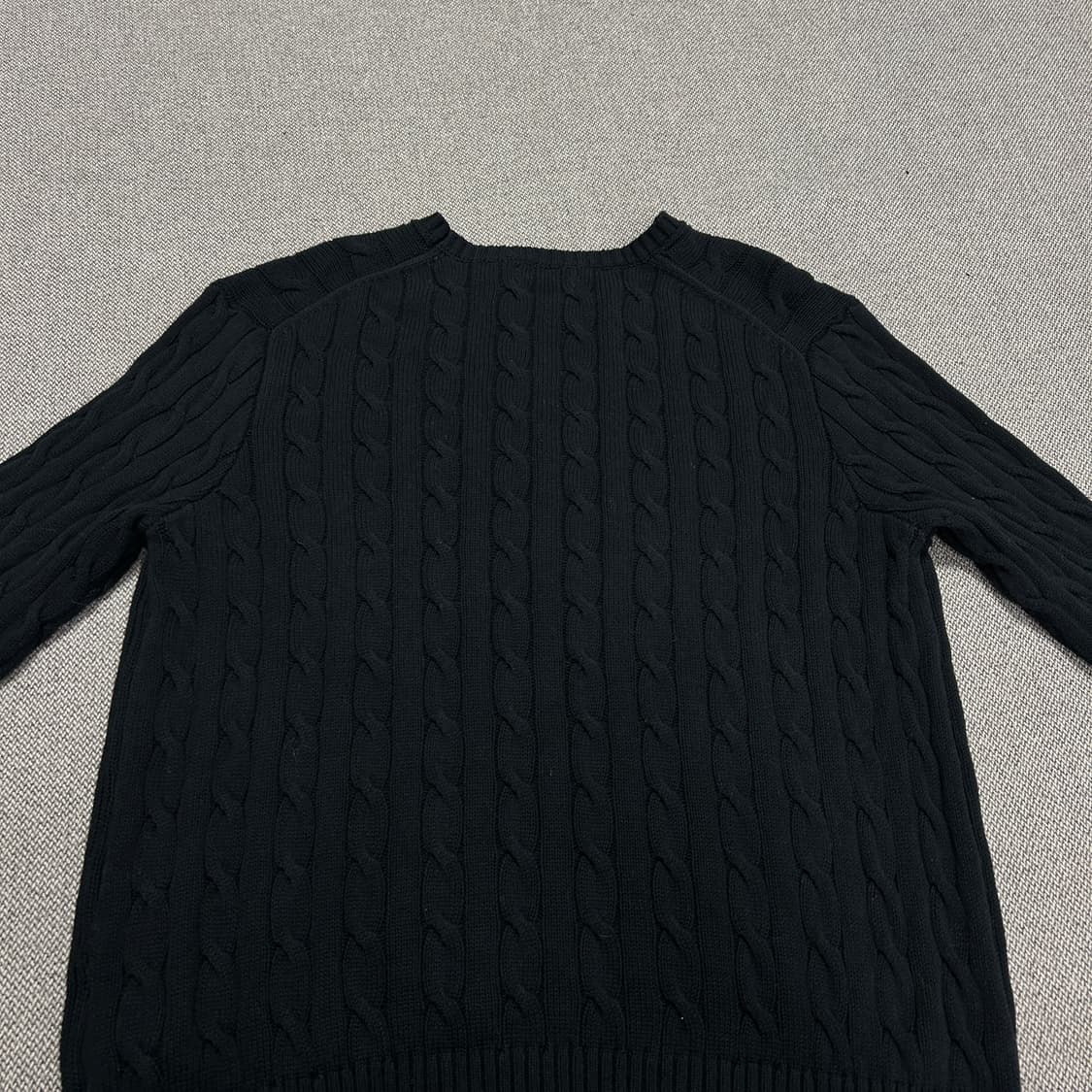 폴로 블랙 코튼 케이블니트(XL) 상품이미지5