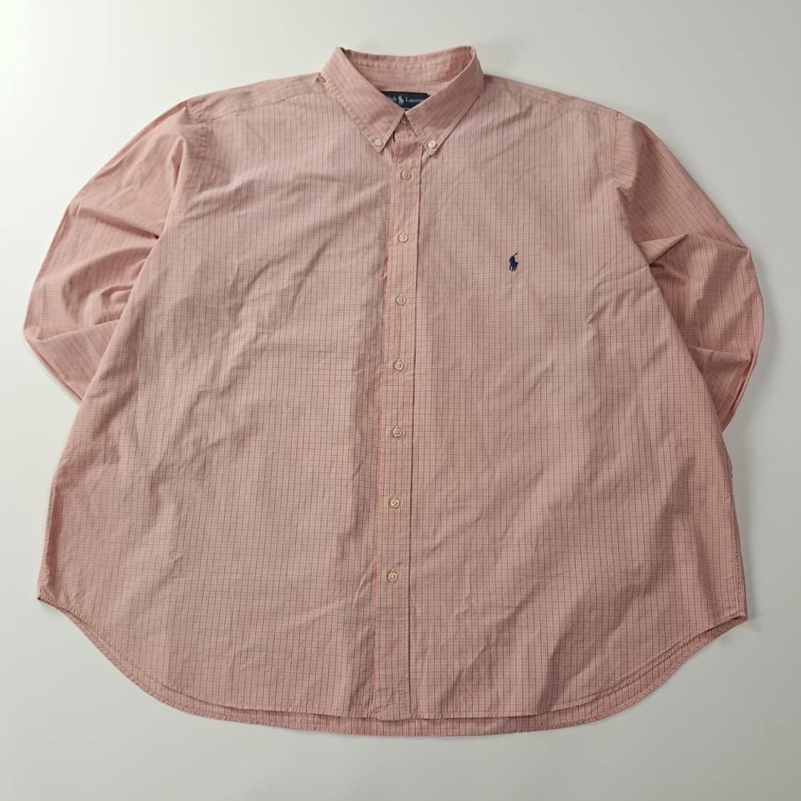 CK336 3XB 폴로 00s 오렌지피치 윈도우페인 체크 셔츠 남방 상품이미지1