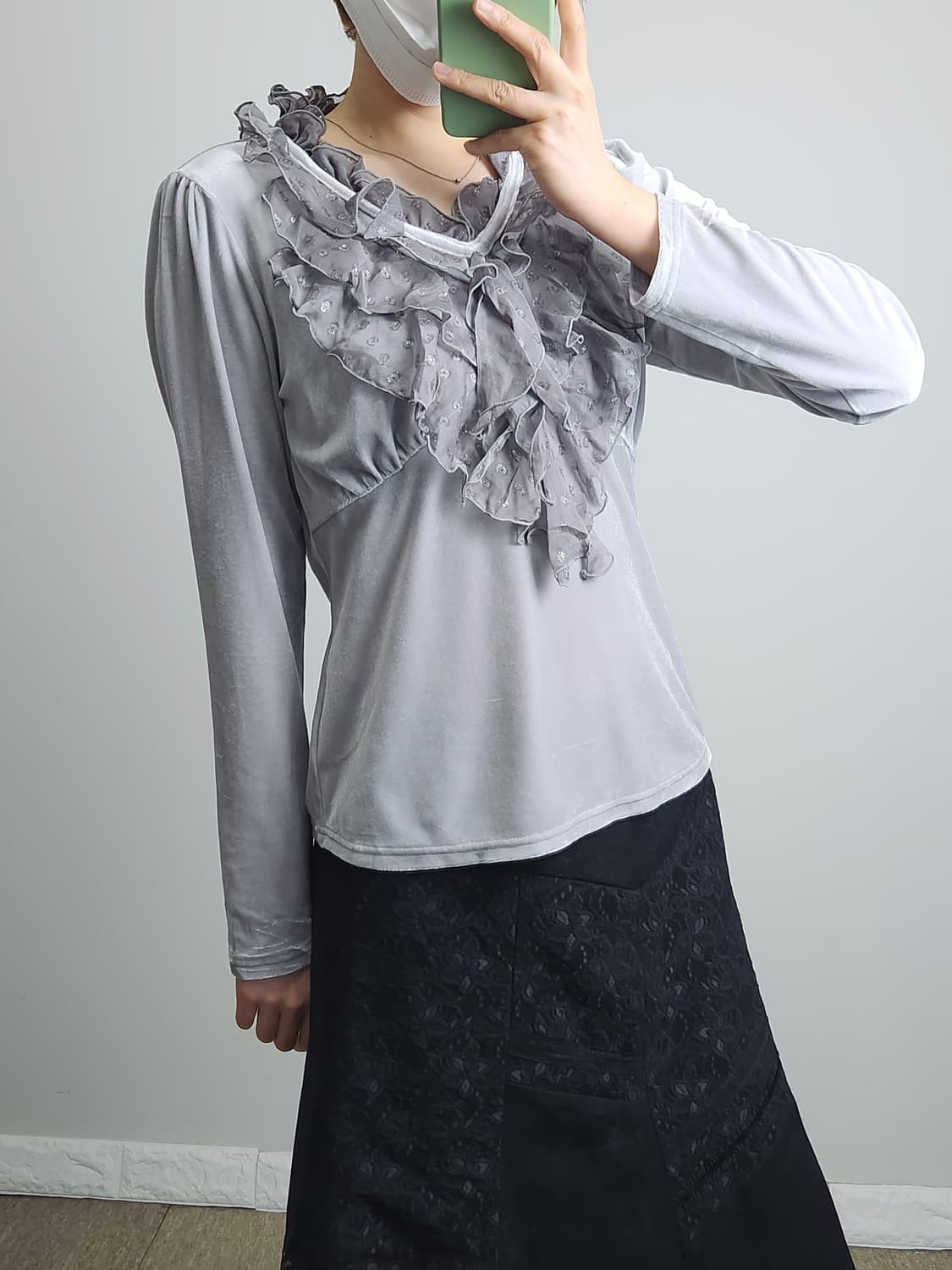 벨벳 프릴 탑 상품이미지4