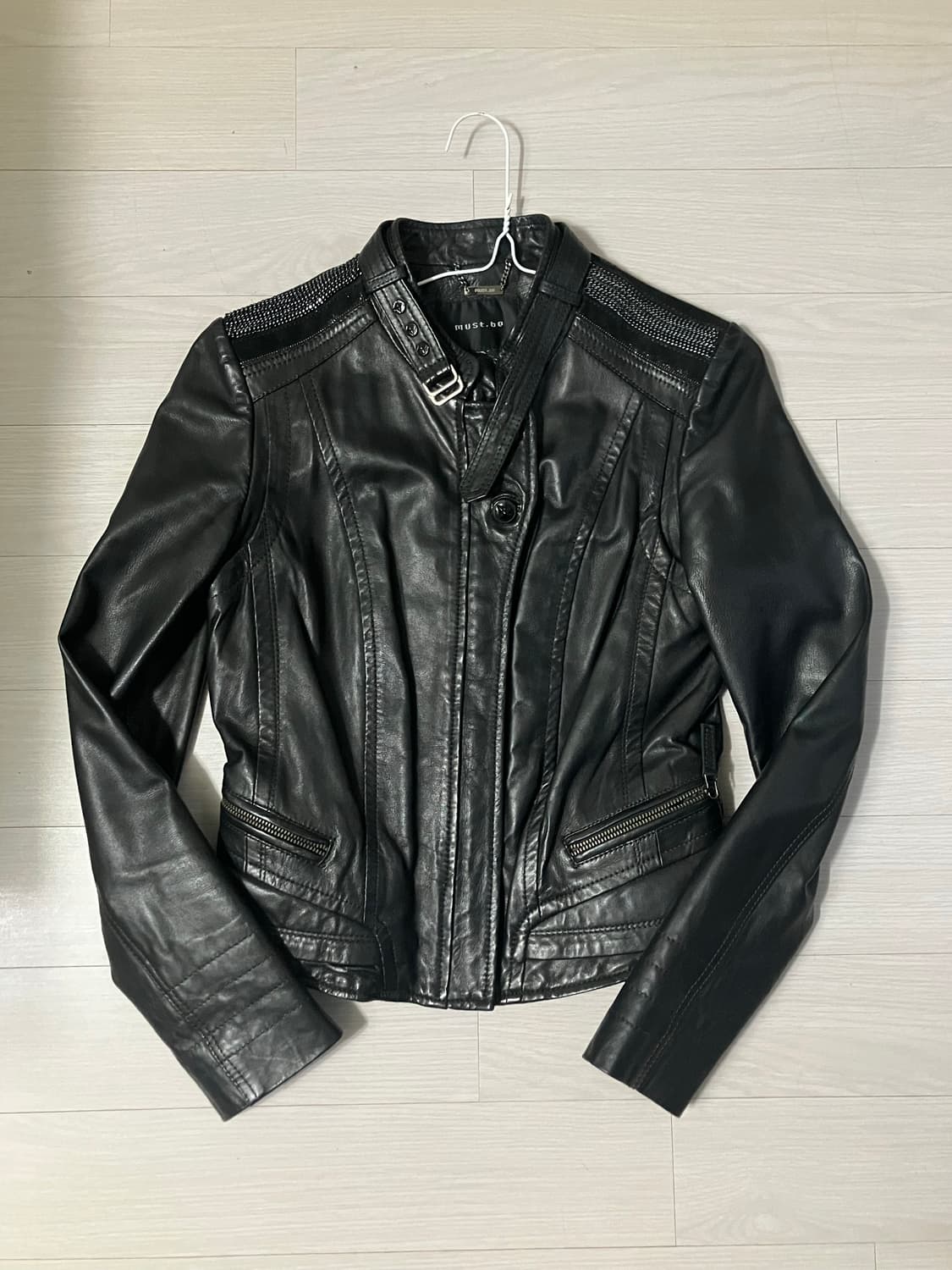 vtg chain leather jacket 상품이미지1